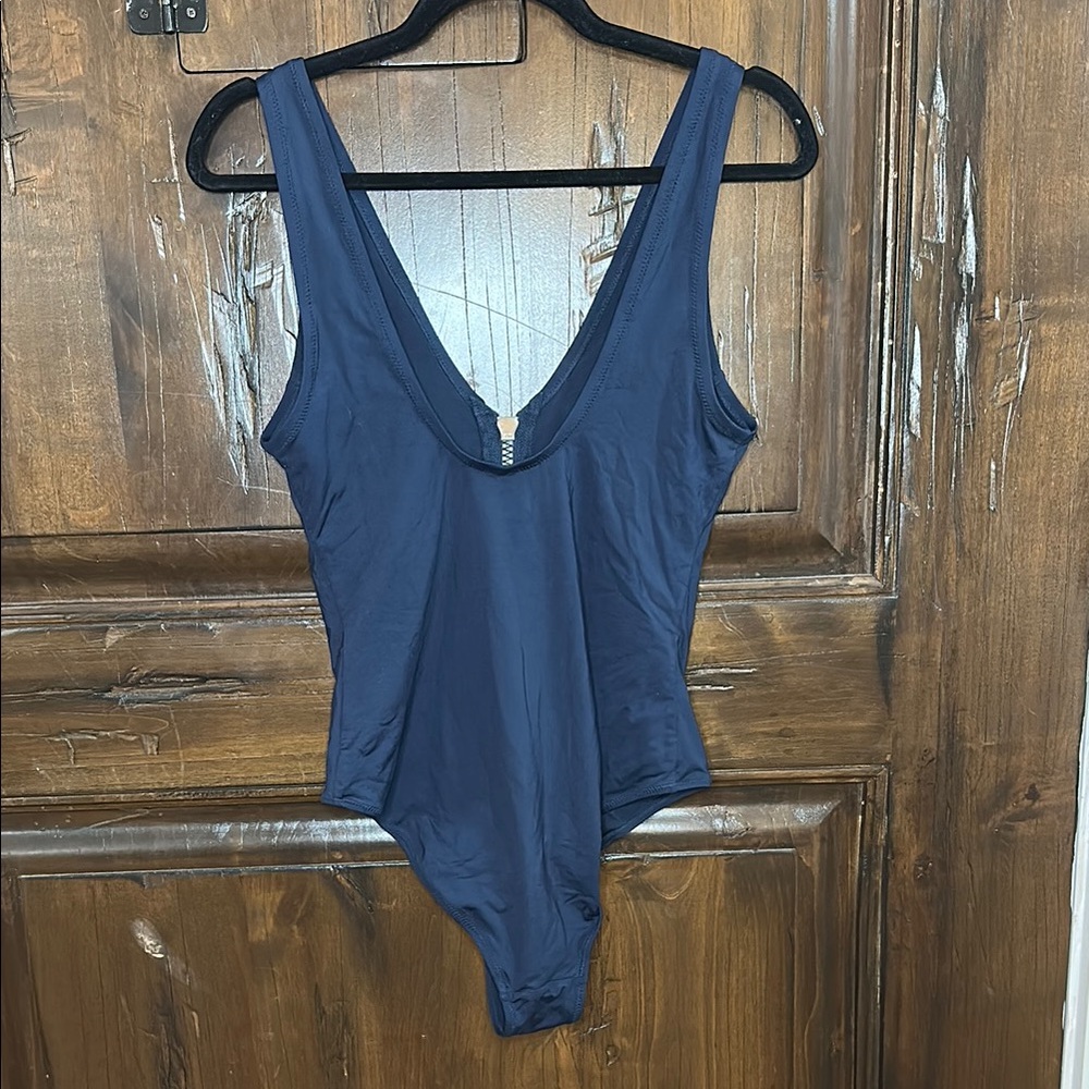 H&M Navy One Piece Swimsuit with Zipper - Picture 3 of 4